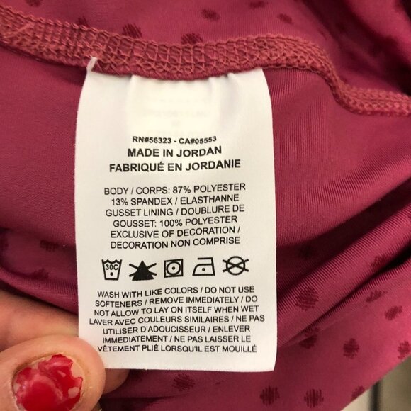 Nike Dri Fit Size Medium Leggings High Rise Crossover Front Workout Pants Pink - Picture 9 of 10